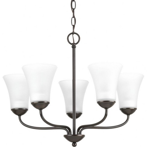 Progress Lighting, Classic Collection, 5-Light Chandelier, Antique Bronze, Etched Glass Shades - image 1 of 4