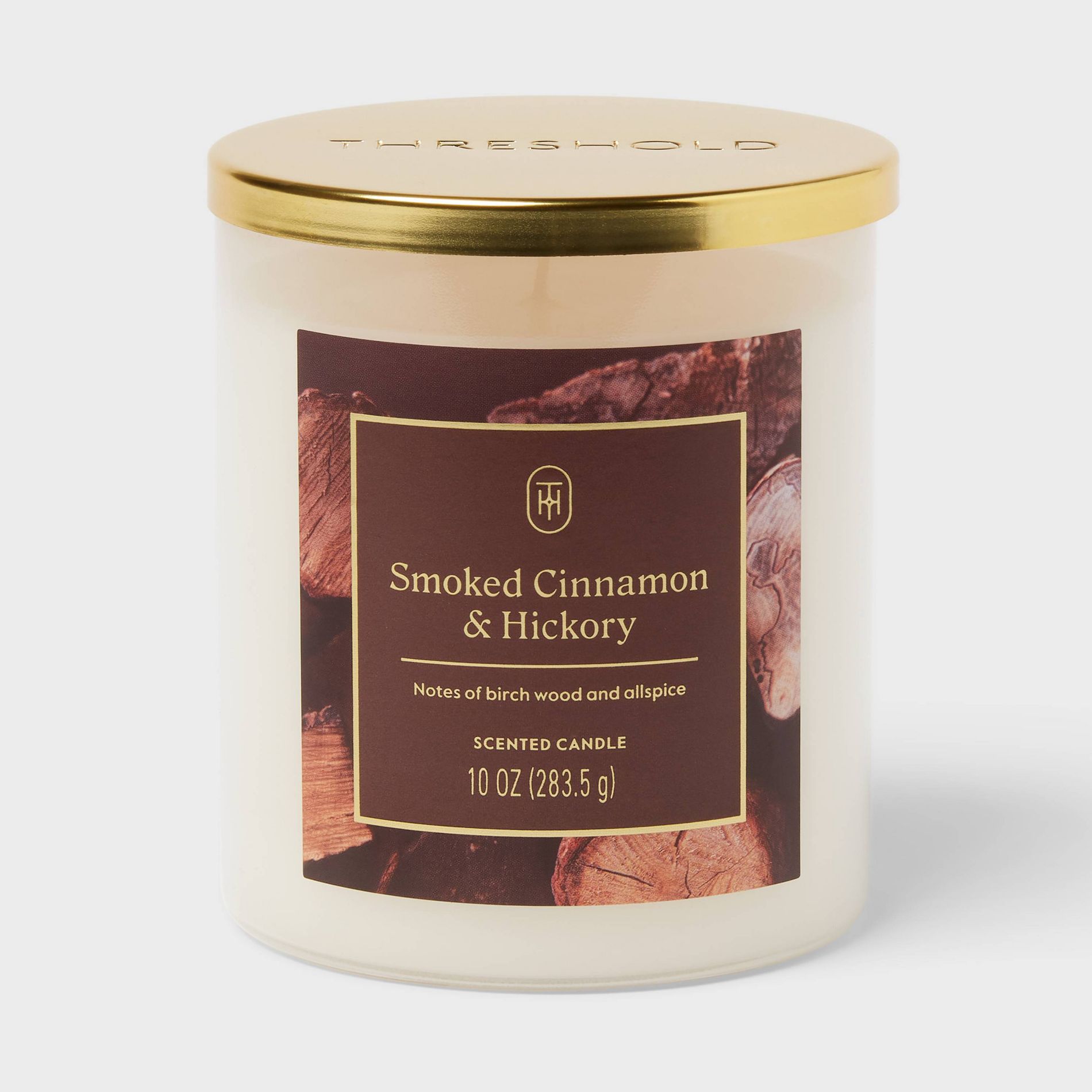 Lidded Smoked Cinnamon and Hickory Jar Candle 10oz - Threshold™