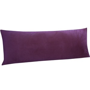 Zippered Velvet Body Pillowcase, Super Soft and Cozy Luxury Fuzzy Flannel Body Pillow Cover - NTBAY - 1 of 4