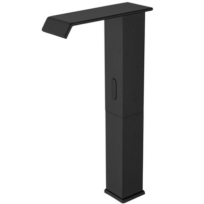 BWE DC Automatic Sensor Touchless Vessel Sink Faucet Bathroom Faucet with Pop Up Drain in Black