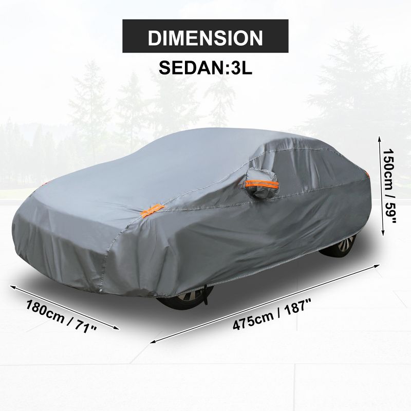 Unique Bargains 16FT 195" Car Cover Sedan XL Waterproof Outdoor All Weather Sun Resistant, 2 of 4