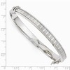 Black Bow Jewelry 7mm Sterling Silver Glitter Inlay Hinged Bangle Bracelet - 2 of 3