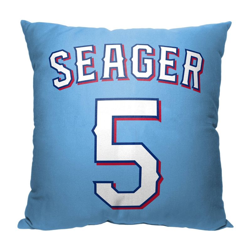 18&#34;x18&#34; MLB Texas Rangers 23 Corey Seager Player Printed Throw Decorative Pillow, 2 of 6