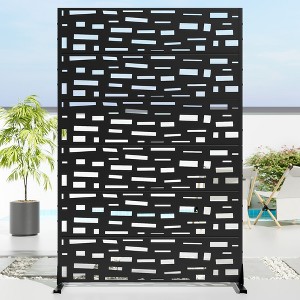 72" H×47"W Dovelina Black Metal Planter Box with Trellis Privacy Screen for Café Patio,Garden & Balconies - 1 of 4
