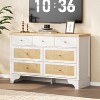 7 Drawers Dresser for Bedroom, 47.3'' Wide Wood Chest of Drawers with Natural Rattan Drawers, Drawer Organizer for Living Room, Entryway - 4 of 4
