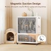 Portable Kids Wardrobe Closet w/Lid & Wheels,Double-Door Storage Cabinet for Children's Clothes, Costumes,Organizer - 3 of 4