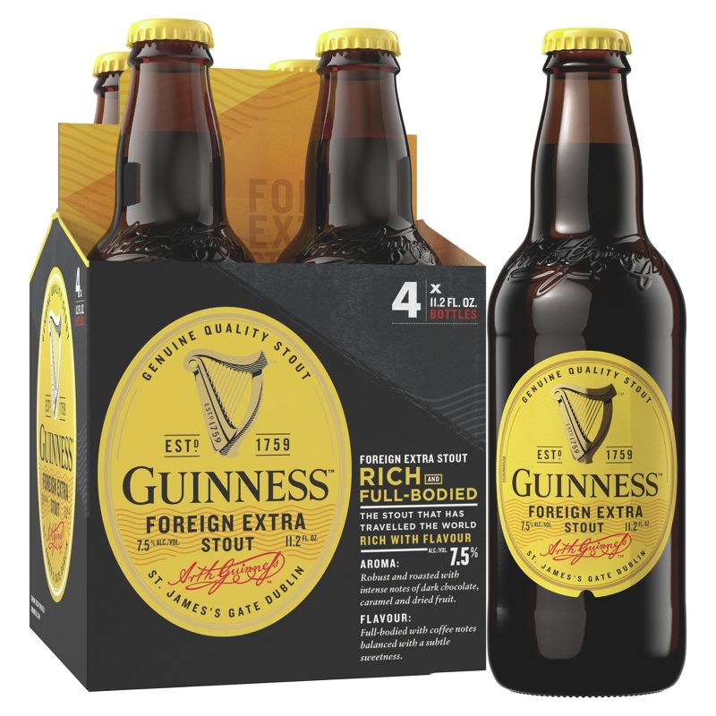 Guinness Foreign Extra Stout Beer - 4pk/11.2 fl oz Bottles, 3 of 10