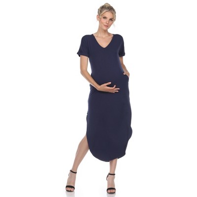 Short Sleeve Smocked Maxi Maternity Dress - Isabel Maternity By