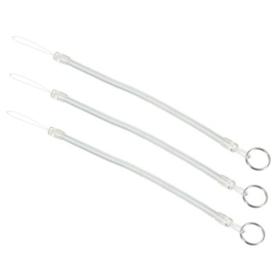 Unique Bargains Plastic Detachable Spiral Spring Coil Strap Keyring Lanyards