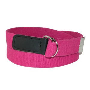 CTM Cotton Web Belt with Double D Ring Buckle - 1 of 4