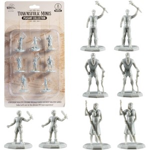Monster Townsfolk Mini Fantasy Figures - 8pc Peasant Non Player Character NPC Miniatures - 1" Hex-Sized Compatible with All RPG Tabletop Games - 1 of 4