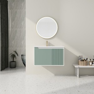 Wall-Mounted Bathroom Vanity with Ceramic Sink, Bathroom Vanity with Soft Close Door - 1 of 4