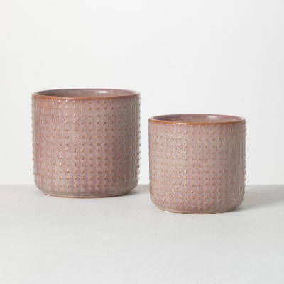 Sullivans Set of 2 Small Ceramic Planters 6"H & 5"H
