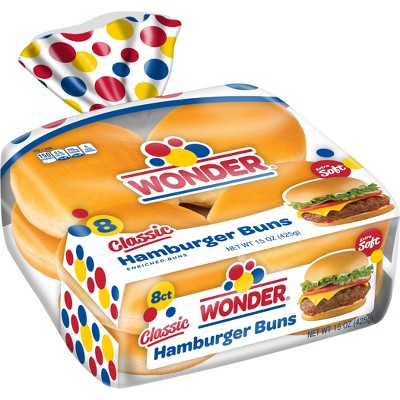 Wonder White Hamburger Buns - 12oz/8ct