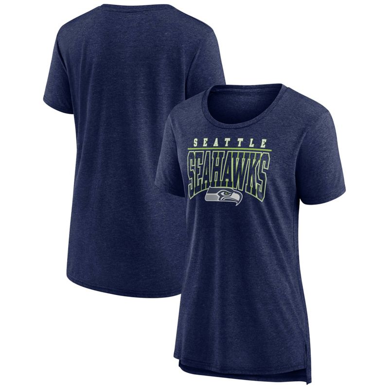 NFL Seattle Seahawks Women&#39;s Champ Caliber Heather Short Sleeve Scoop Neck Triblend T-Shirt, 1 of 4