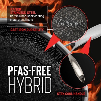11" Stainless Steel Nonstick Ceramic Fry Pan with Laser-Etched Design