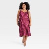 Women's Satin Midi A-Line Dress - Ava & Viv™ - 3 of 3