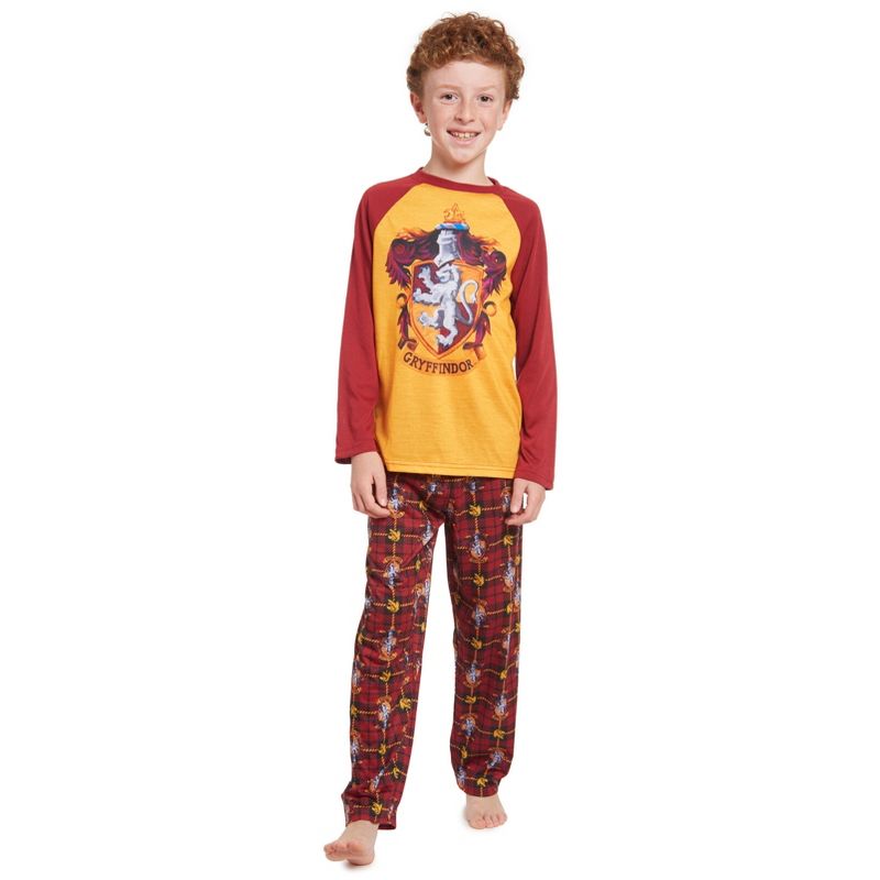 Harry Potter Hufflepuff Ravenclaw Slytherin Gryffindor Girls Pajama Shirt and Pants Little Kid to Big Kid, 2 of 10