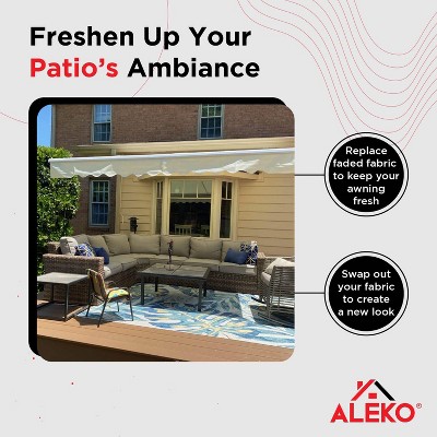 Ivory 10' x 8' Retractable Patio Awning Fabric Replacement
