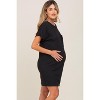 Pinkblush Black Ribbed Front Pocket Dolman Short Sleeve Maternity Dress - 2 of 4