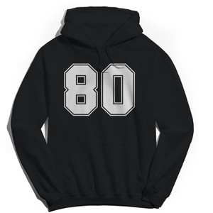 Rerun Island Men's 80 Collegiate White Long Sleeve Graphic Cotton Sweatshirt Hoodie - 1 of 4
