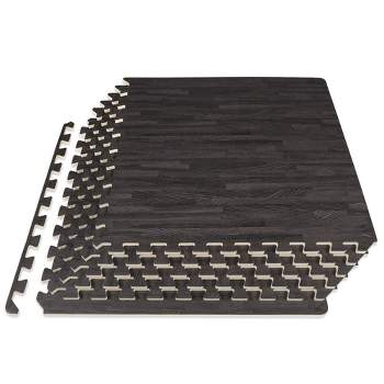 ProsourceFit Wood Grain Puzzle Mat, 1/2-in, 24 Sq Ft - 6 Tiles