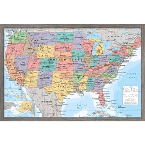 Trends International USA Map 2023 Framed Wall Poster Prints - 1 of 4