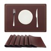 Unique Bargains Dining Room Heat Resistant Modern Faux Leather Placemats 18 x 12 Inches 6 Pcs - 3 of 4