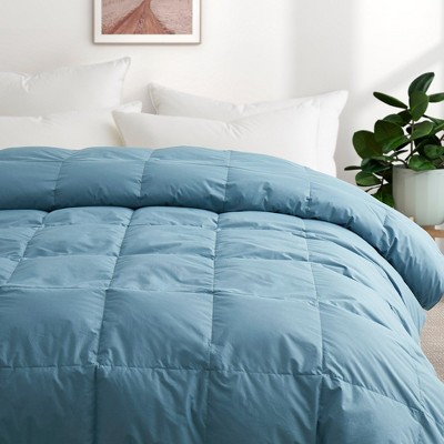 Puredown Organic Cotton Down Feather Comforter Duvet Insert, Blue, Full ...