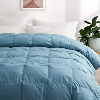 Puredown Organic Cotton Down Feather Comforter Duvet Insert, Blue