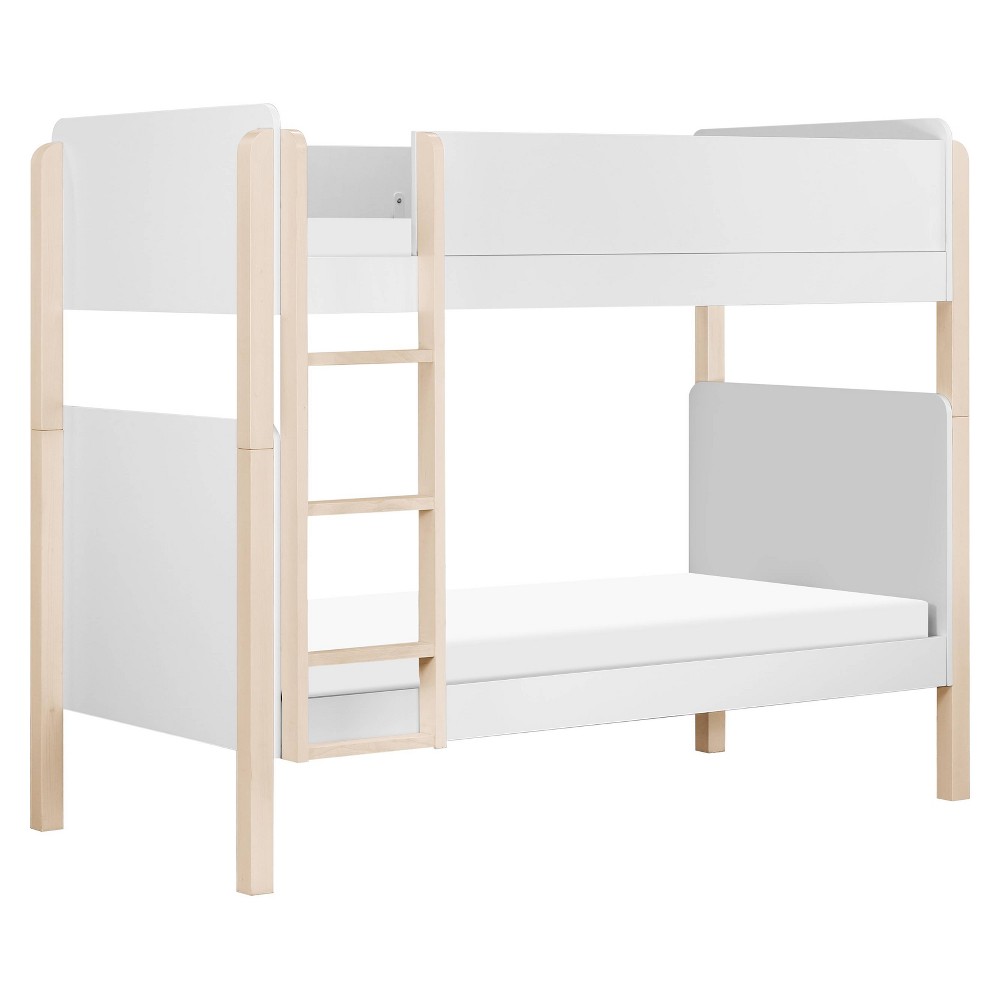 Tiptoe Twin Size Bunk Bed White/Washed Natural - Babyletto