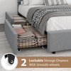 Boucle Bed Frame with 2 Storage Drawers - Soft Upholstered Platform, Round Headboard, Wooden Slats, Noise-Free, No Box Spring Needed - 4 of 4