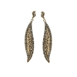 SOHI Women's Metallic Gold Embellished Rhombus Swirl Drop Earrings - 1 of 4