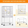 41-Inch Hanging Bird Cage, Open-Top Play with Slide-Out Tray & Water Bottle for Parrots, Parakeets, Cockatiels, Lovebirds, Small/Medium Birds - 3 of 4