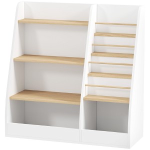 Aghana Digitals 4-Tier Kids Bookcase & Toy Organizer with Magazine Rack & Bottom Storage Grid, - 1 of 4
