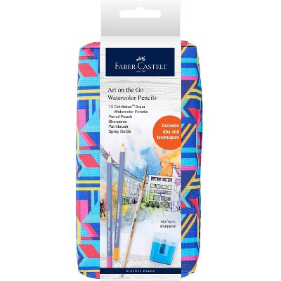 Art on the Go Watercolor Pencils - Faber-Castell: Water Soluble, Non-Toxic, Multicolor, Craft Paint, Ages 8+