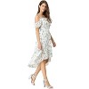Allegra K Women's Spaghetti Straps Ruffled Sleeves Asymmetrical High Low Floral Midi Sundresses - 4 of 4