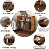 TIRAMISUBEST Record Player Stand with Storage, Vinyl Record Player Table, Large Record Player Cabinet Wood, Turntable Stand with Speaker Shelf (Brown) - 3 of 4