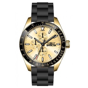 Invicta 38405 Men's Aviator Yellow Gold Case Black Strap Watch - 1 of 2