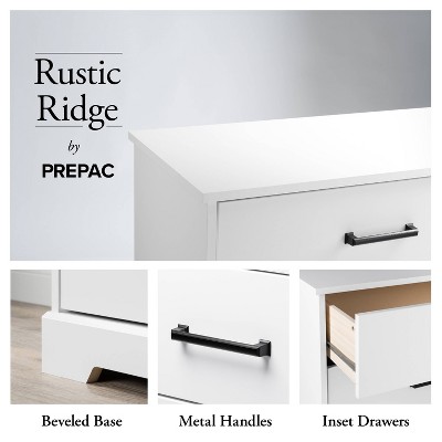 White Farmhouse 5-Drawer Vertical Dresser