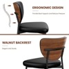Gikpal Dining Chairs, Dining Room and Kitchen Chairs, Mid Century Modern Upholstered PU Leather Accent Chairs with Walnut Bentwood & Enlarged Cushion - 3 of 4