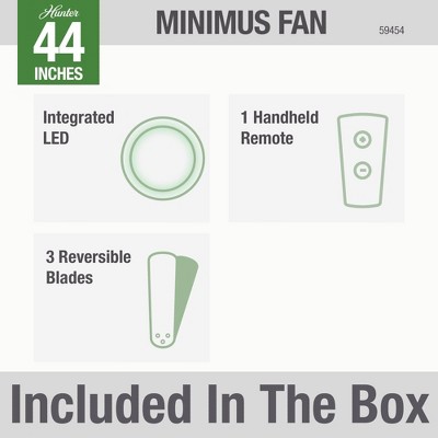 Minimus 44" Nickel Low Profile Ceiling Fan with LED Light and Remote