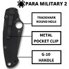Spyderco Para Military 2 Folding Pocket Knife with 3.42" Black CPM SV45N Steel Blade | Get Sharper and Smoother Cutting Performance, Black - 4 of 4