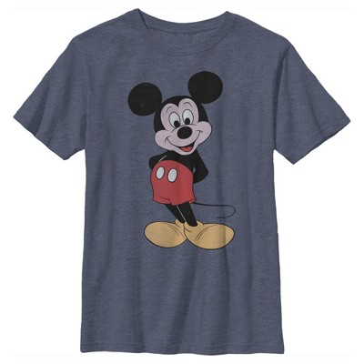 Boy's Disney Mickey Mouse Classic Cartoon Smile T-shirt - Navy Blue ...