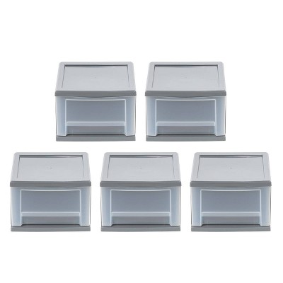 IRIS 7qt 5pk Stacking Drawer Gray