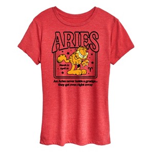 Women's - Garfield - Aries Never Holds A Grudge They Get Even Short Sleeve Graphic T-Shirt - 1 of 4