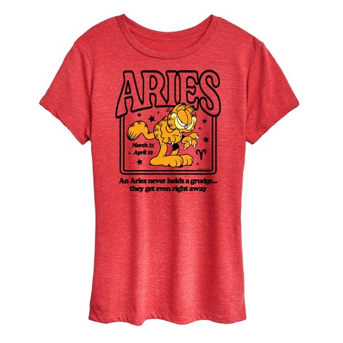 Women's Garfield Aries Never Holds A Grudge They Get Even Short Sleeve