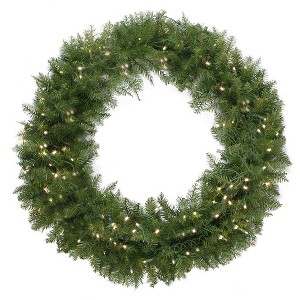 Northlight 24" Prelit LED Lights Northern Pine Artificial Christmas Wreath - Clear Lights - 1 of 4