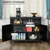 Sideboard Buffet Cabinet, Kitchen Cabinet, Coffee Bar Cabinet with 2 Doors and Adjustable Shelves for Entryway Living Room, Black - 4 of 4