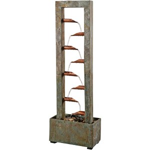 John Timberland Zigzag Zen 47 3/4" High Slate and Copper Cascading Floor Fountain - 1 of 4